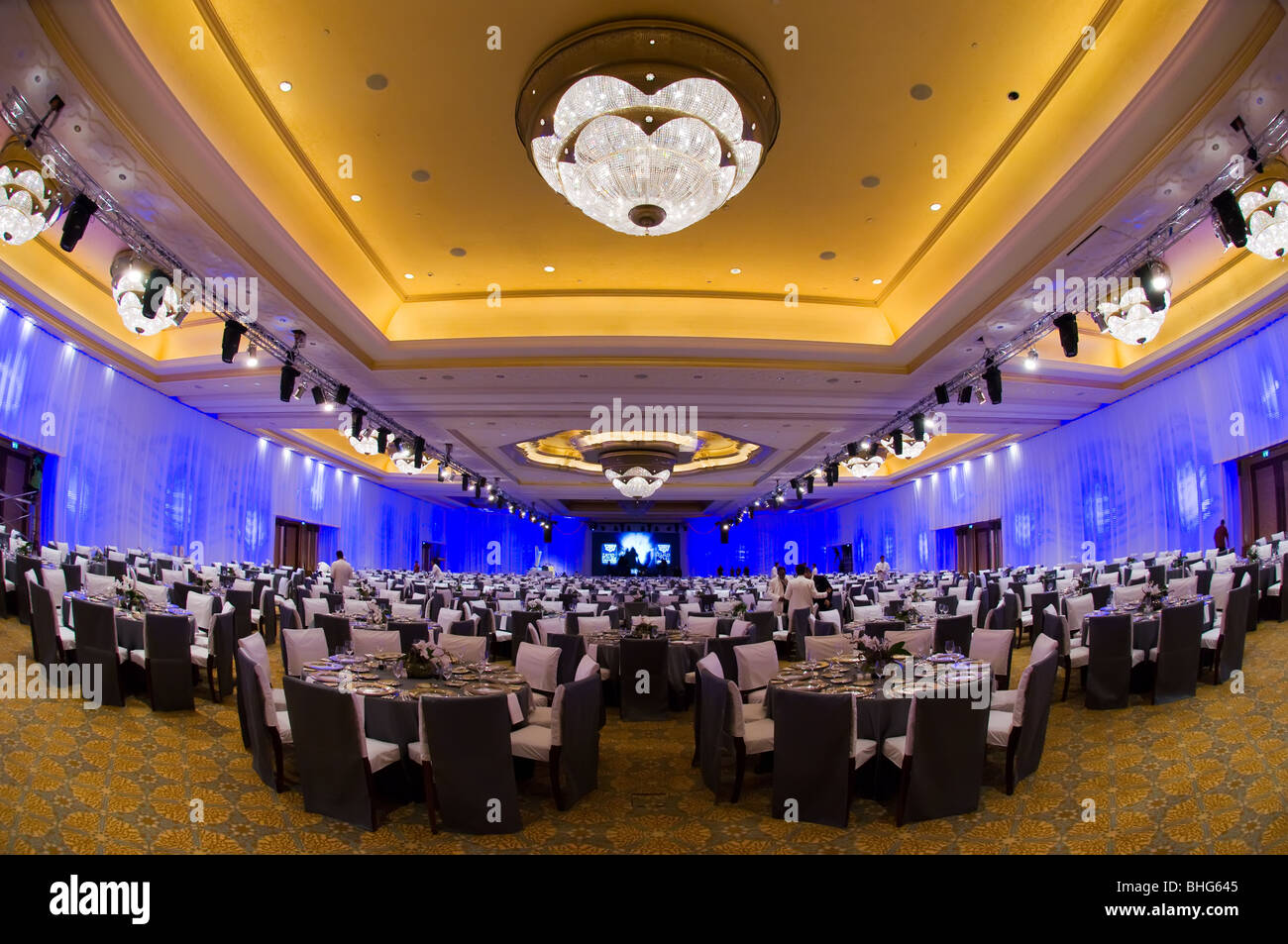 Banquet hall at Emirates Palace Hotel, Abu Dhabi Stock Photo