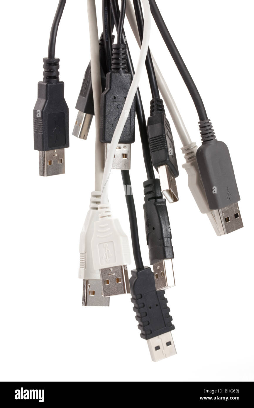 various usb connectors isolated on white background Stock Photo Alamy