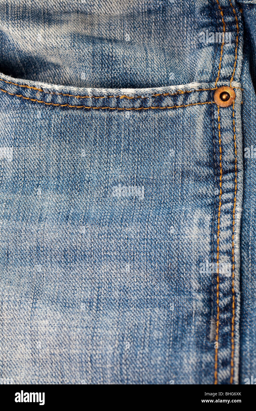 macro shot of jeans background Stock Photo