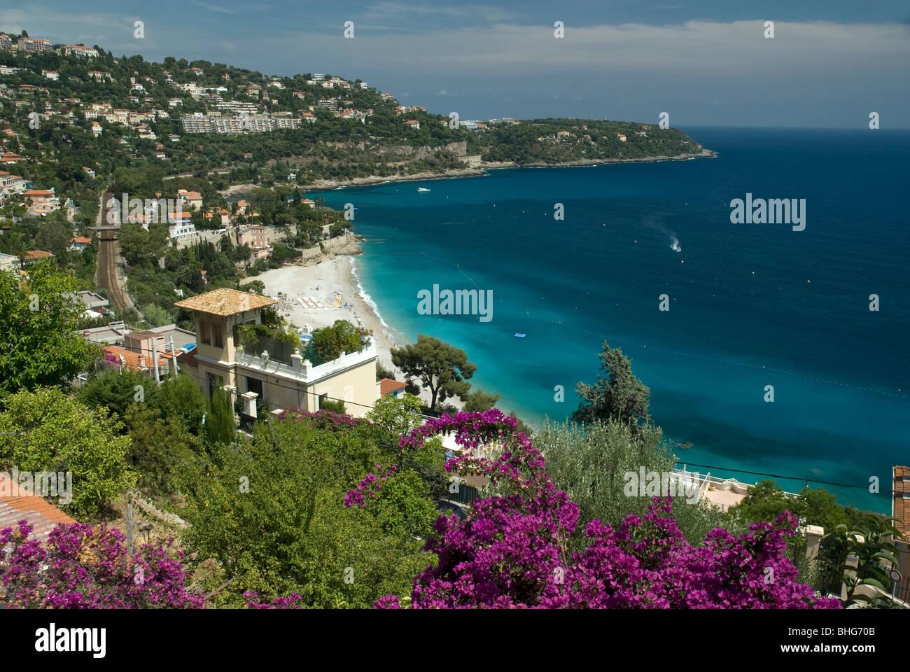 Beach in Roquebrune-Cap-Martin, Cote D'Azur, France Stock Photo - Alamy
