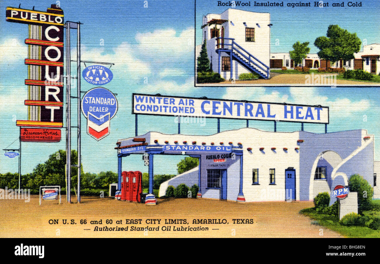 Pueblo Court Amarillo Texas USA 1940 Artist: Unknown Stock Photo Pueblo Court Amarillo Texas USA 1940 Artist: Unknown Stock Photo