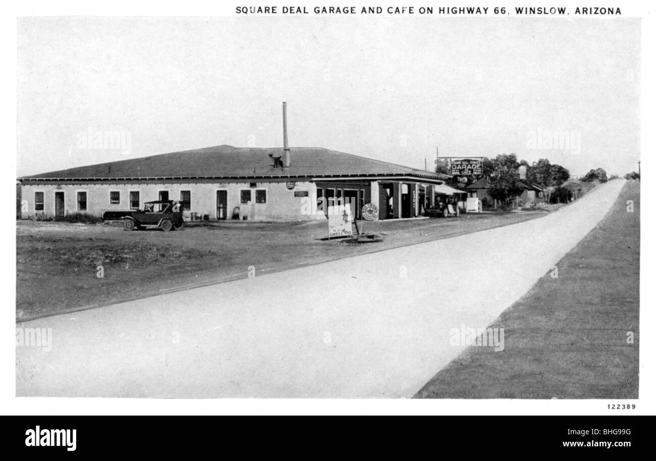 Square Deal Garage And Cafe On Route 66 Winslow Arizona Usa