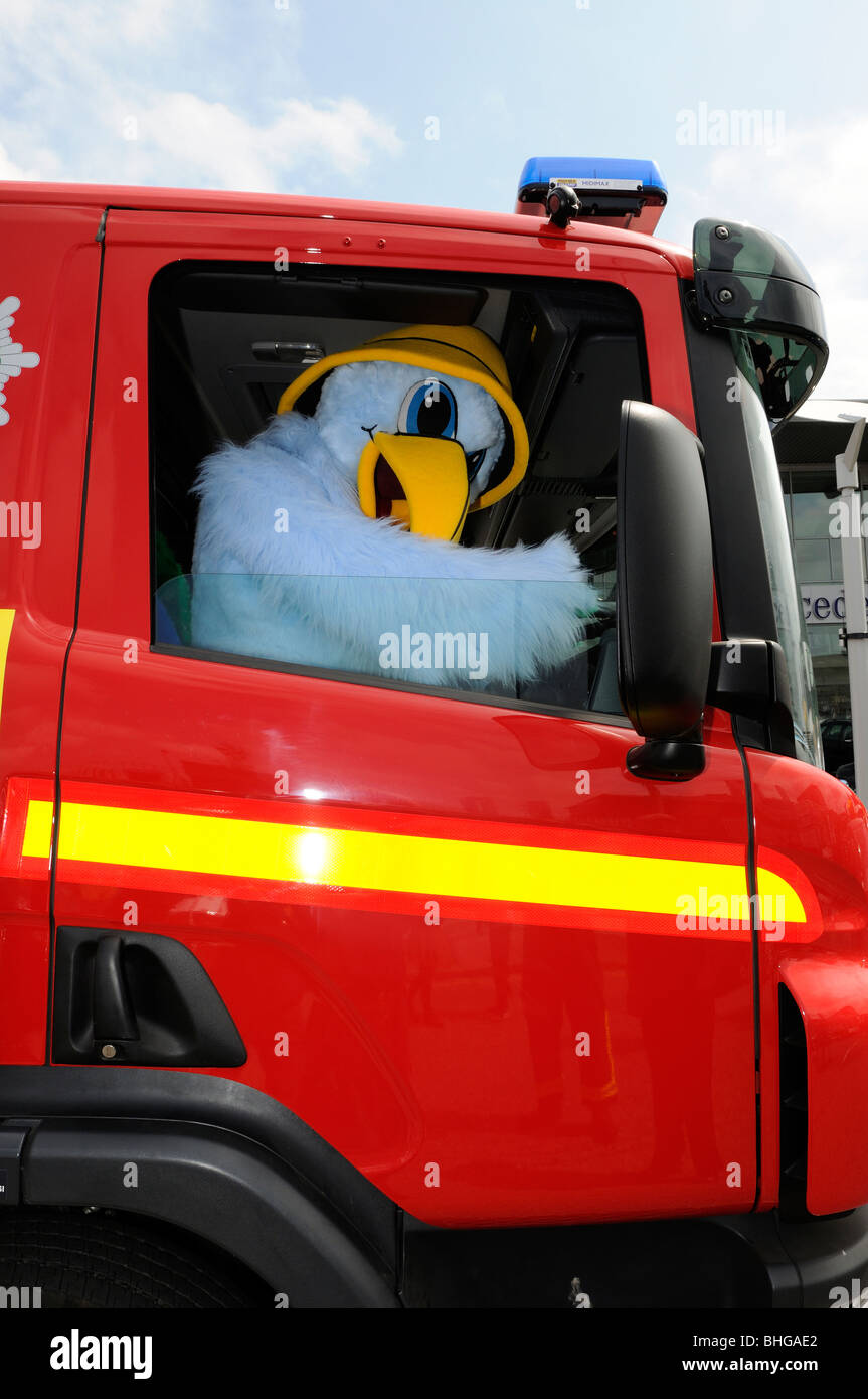 Blue bird driving fire engine FULLY MODEL RELEASED Stock Photo