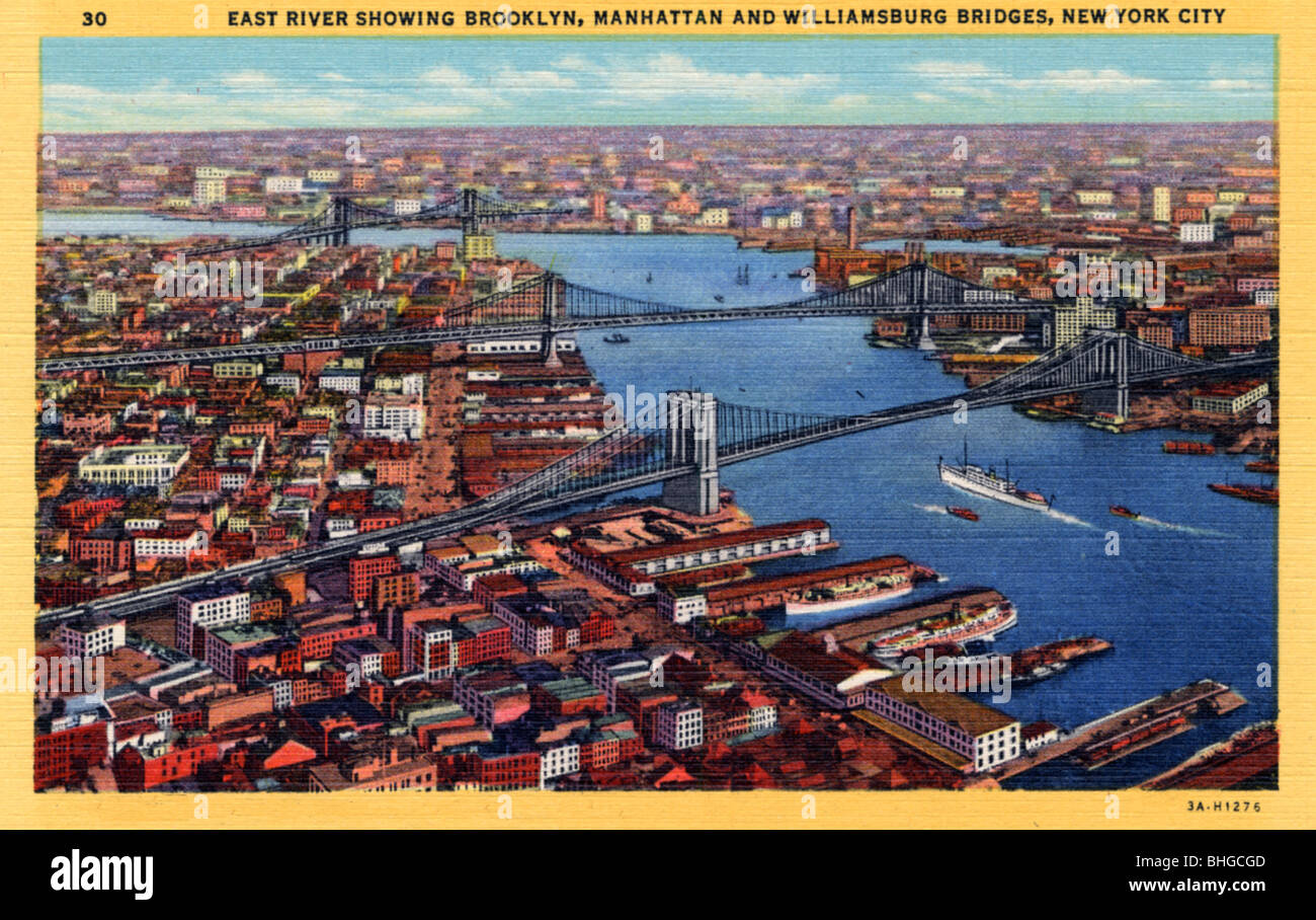 The East River, New York City, New York, USA, 1933 Artist: Unknown
