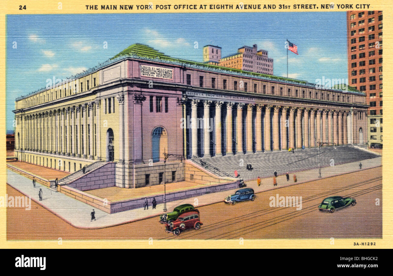 The main New York Post Office, New York City, New York, USA, 1933