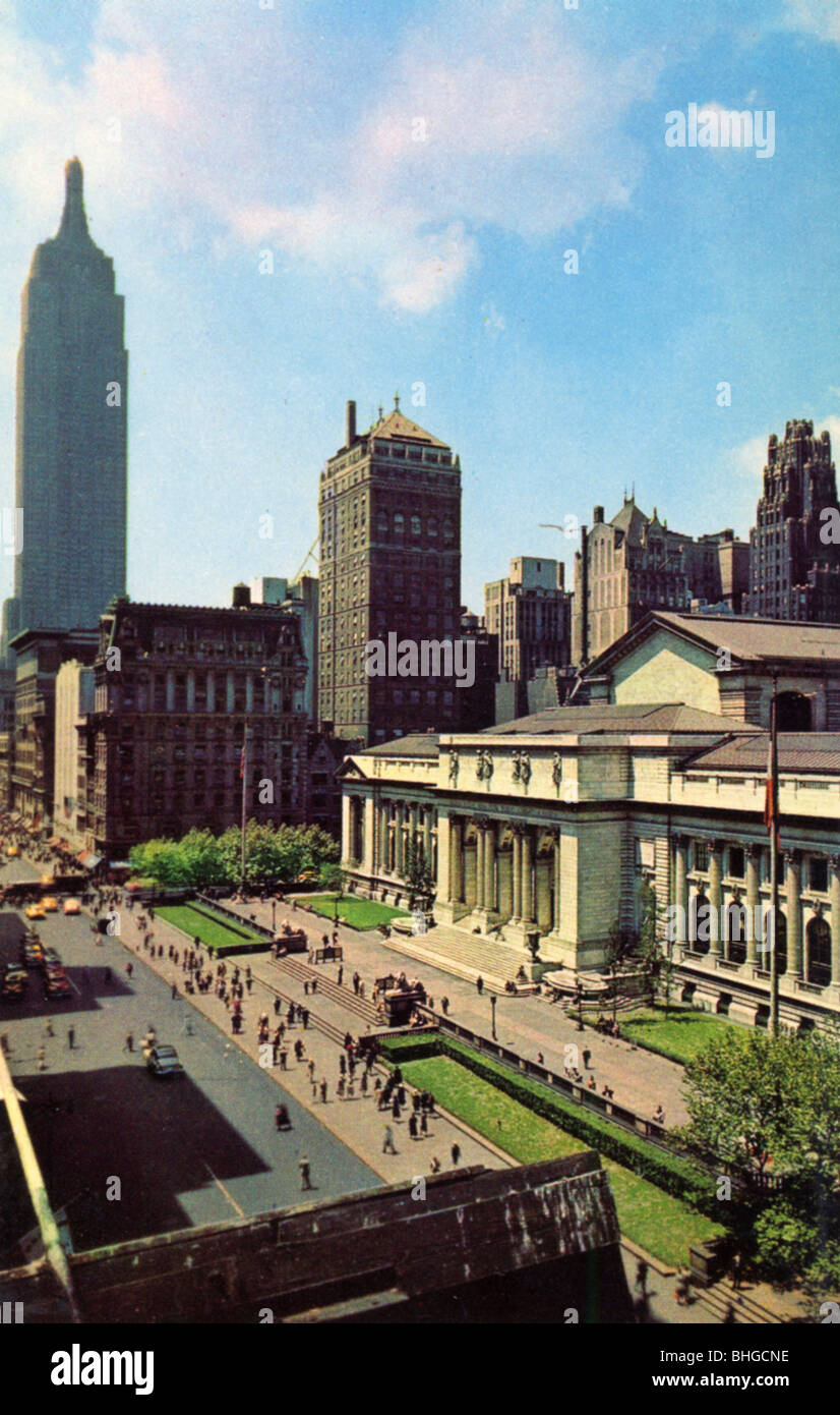 Public Library, New York City, New York, USA, 1956. Artist: Unknown Stock Photo