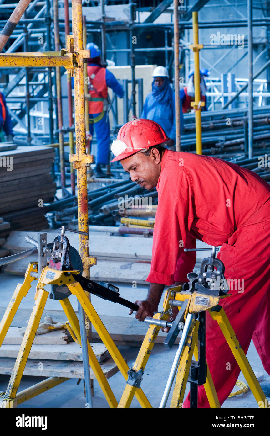 Construction workers on site in Dubai, UAE Stock Photo Alamy