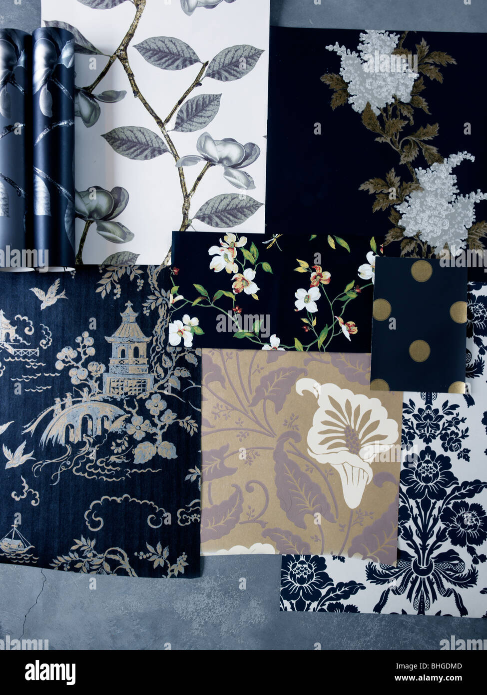 Details of patterned wallpaper Stock Photo Alamy