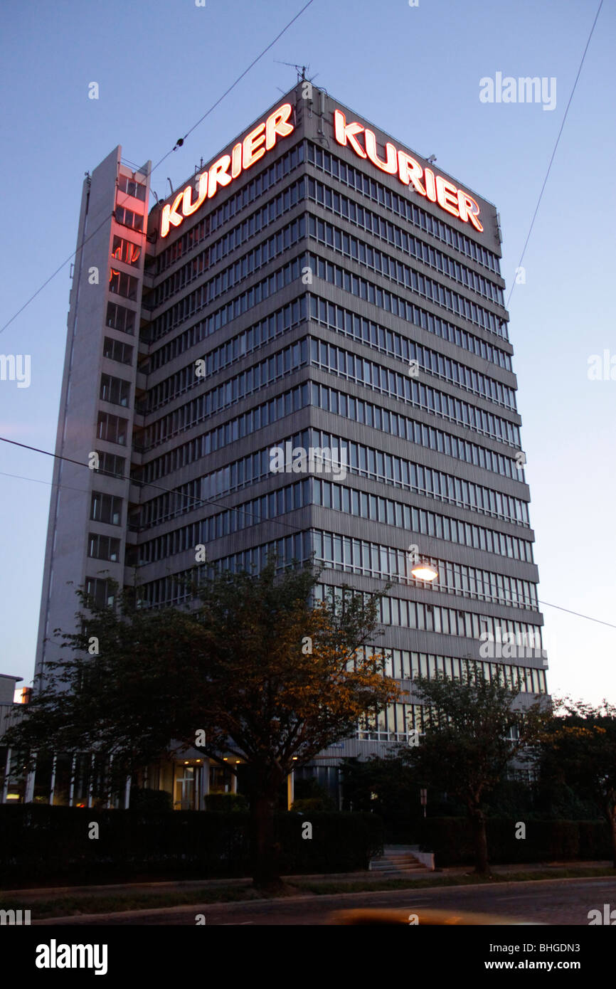 Headquarters of Austrian newspaper 'Kurier' at dawn in Vienna Stock Photo