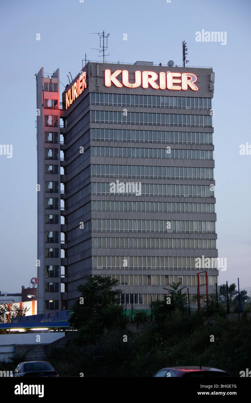 Headquarters of Austrian newspaper "Kurier" at dawn in Vienna Stock