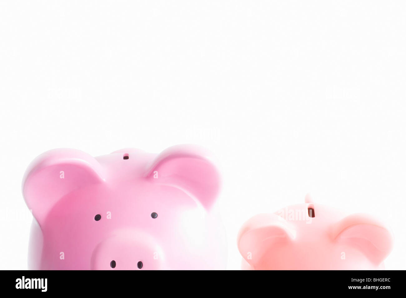 Piggy banks on white Stock Photo