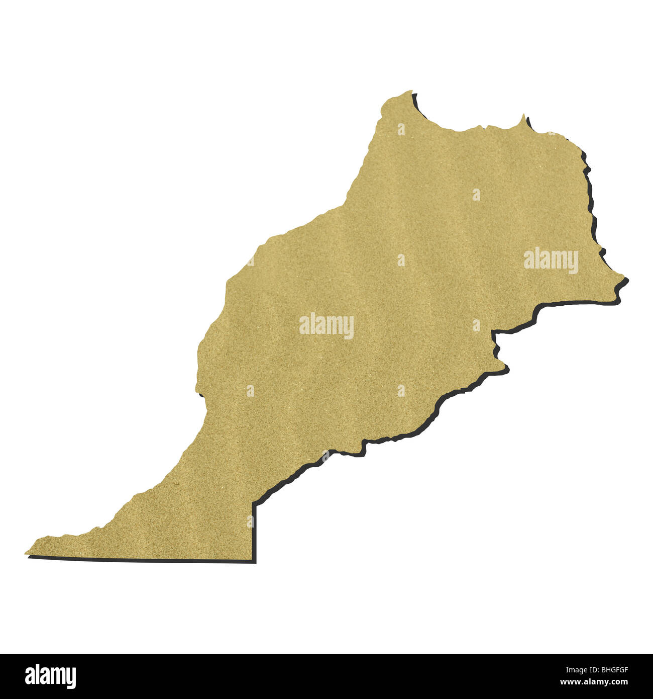 Map of Morocco with rippled sand background on white Stock Photo - Alamy