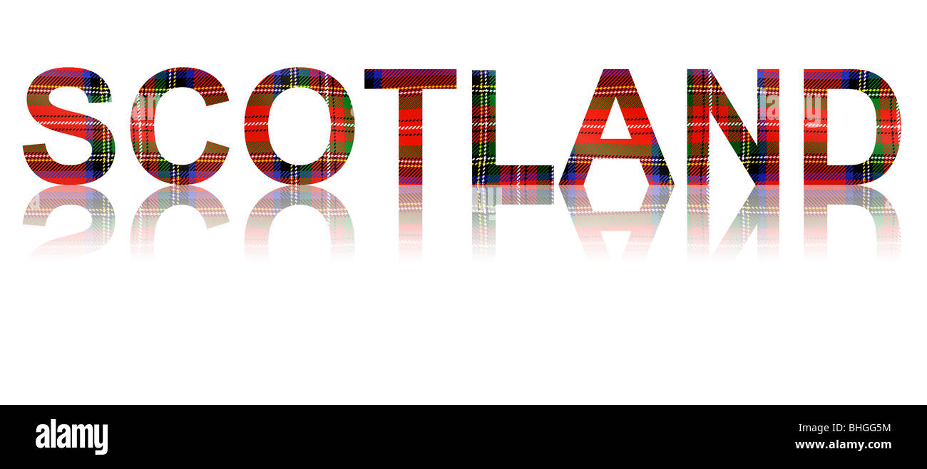 The word SCOTLAND made up with reflective lettering with the Stewart