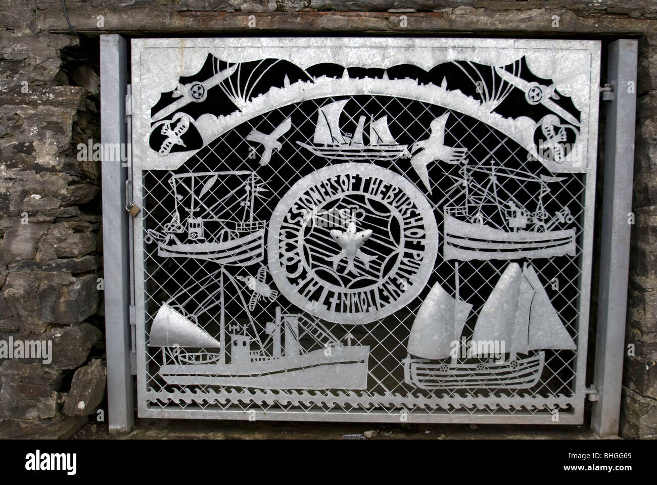 Decorative Metal Grating Near Wick Harbour Highland Region Stock