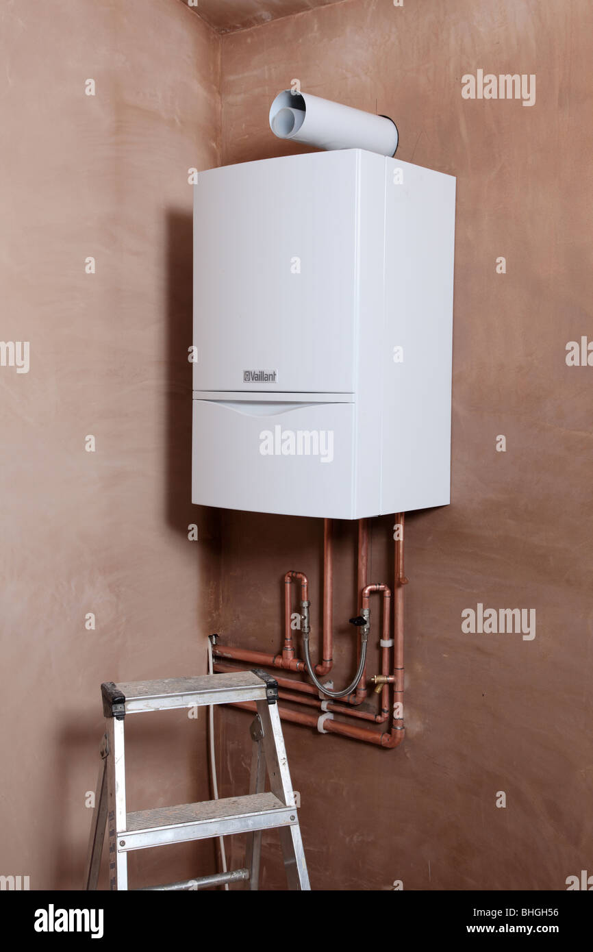 Installation of a new Vaillant ecotech 637 condensing boiler Stock Photo Alamy