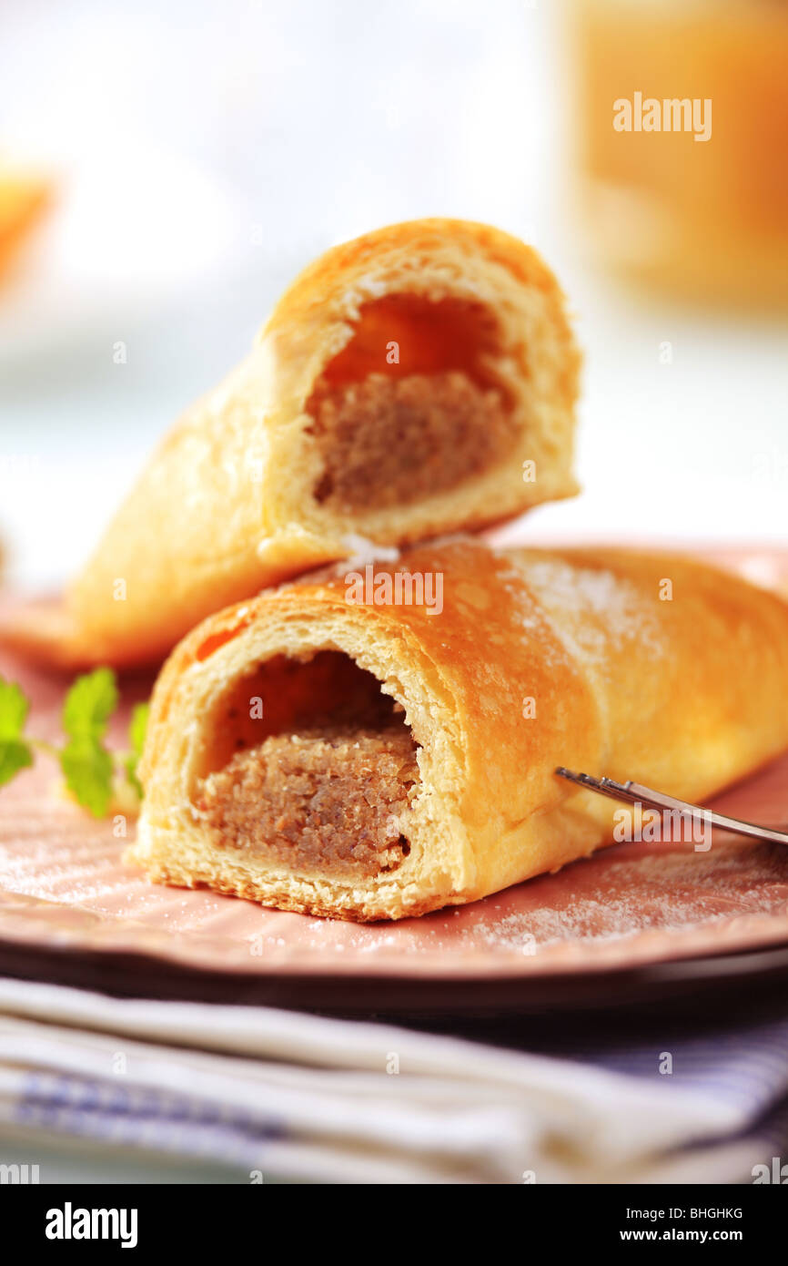 Sweet pastry rolls with nut filling Stock Photo Alamy