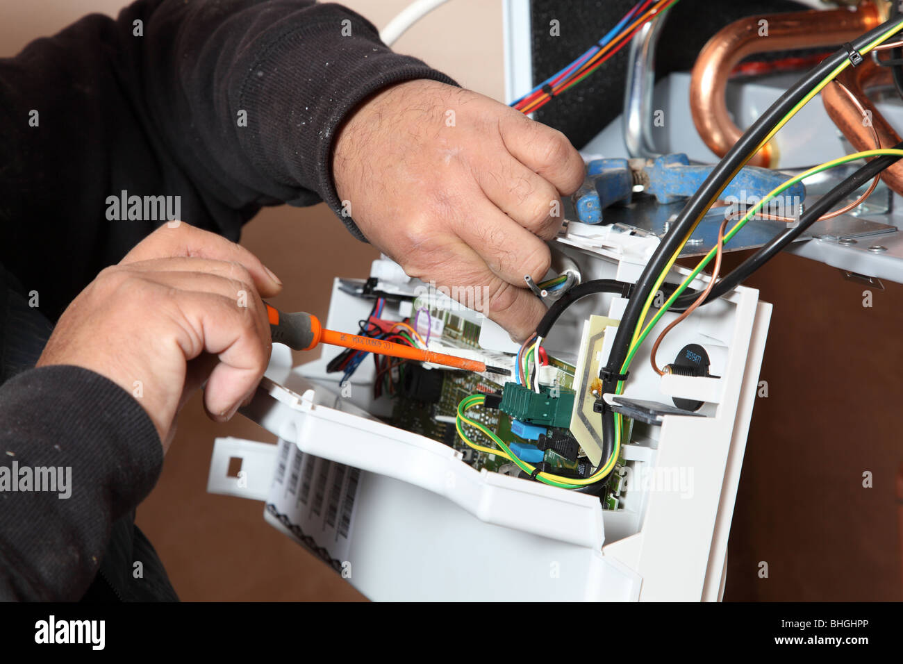 Installation of a new Vaillant ecotech 637 condensing boiler Stock Photo Alamy