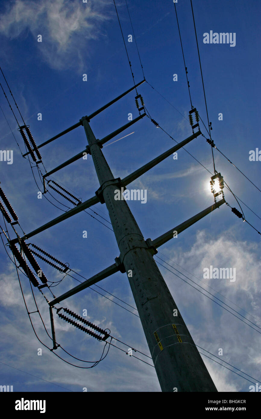 Maine Yarmouth power lines Stock Photo Alamy