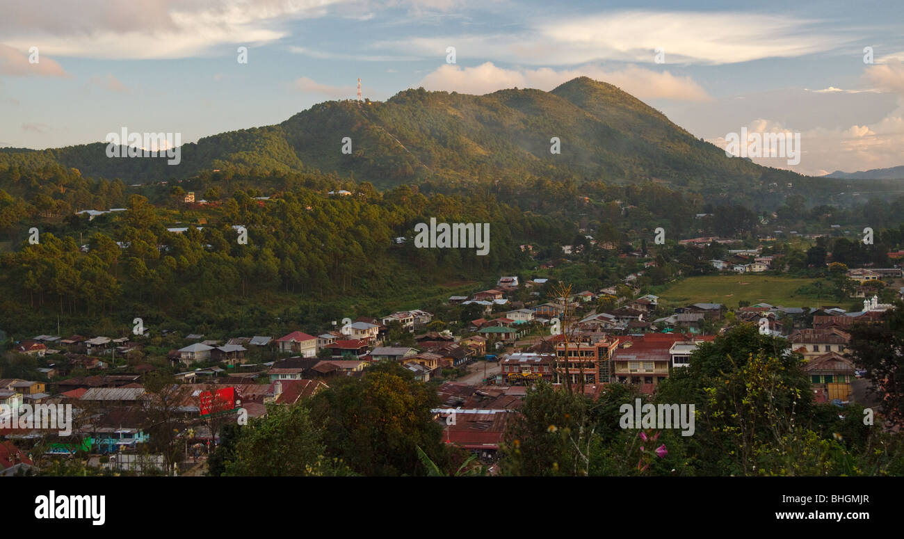 View of the city of Kalaw in Shan State, Myanmar, Burma Stock Photo