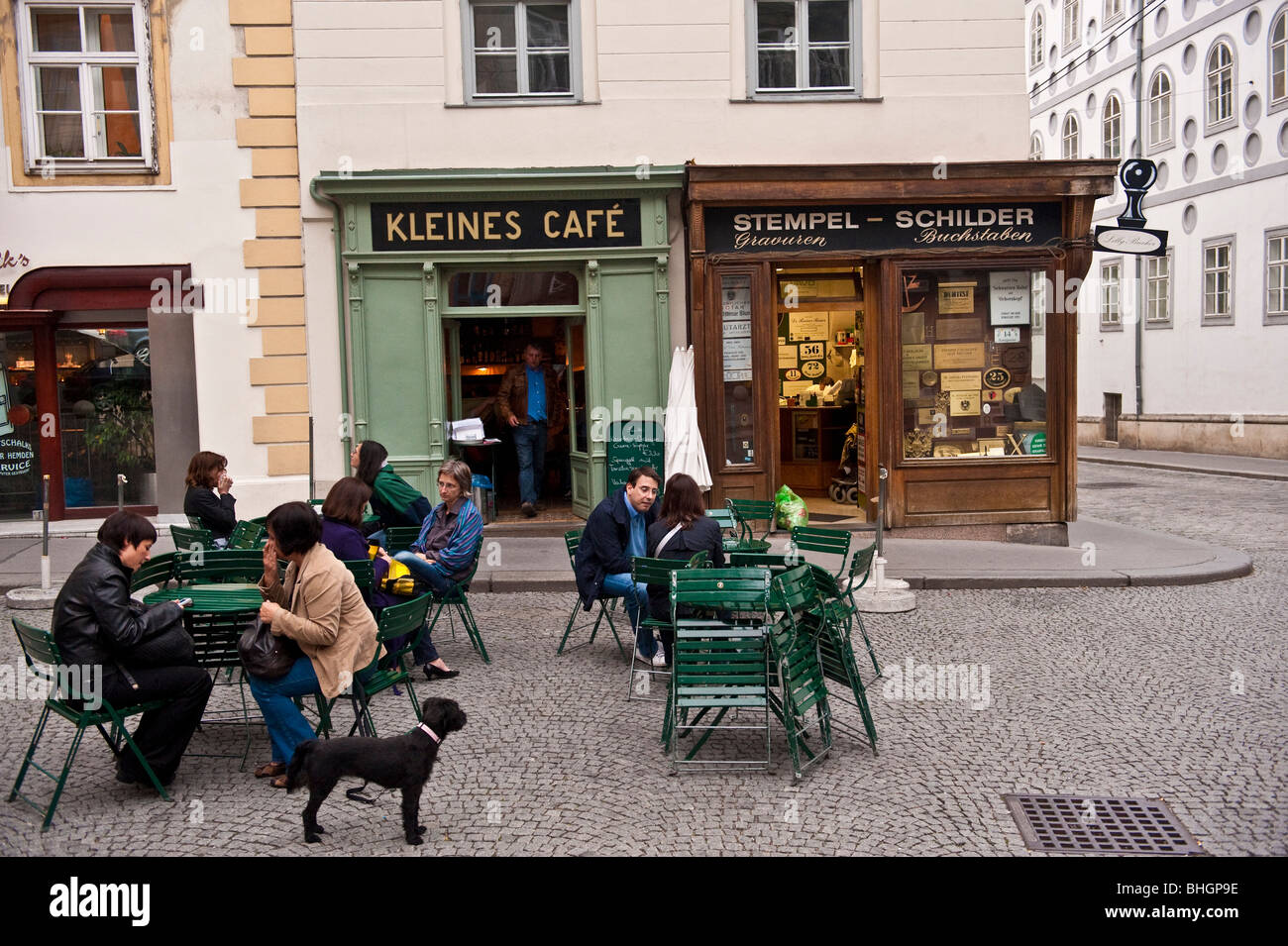 Outdoor café in central Vienna Austria Stock Photo