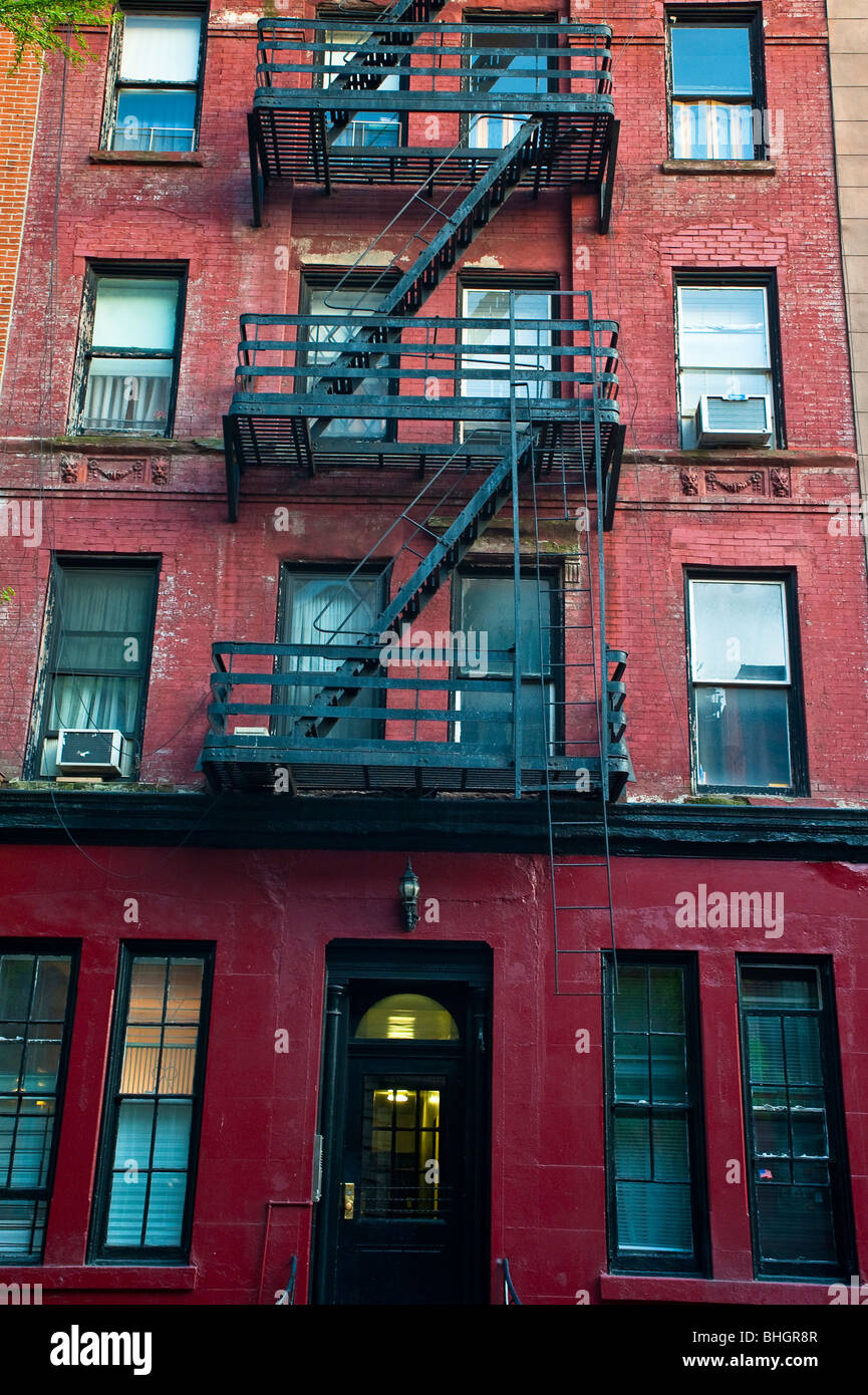 Old brick apartment buildings in a big city Stock Photo Alamy