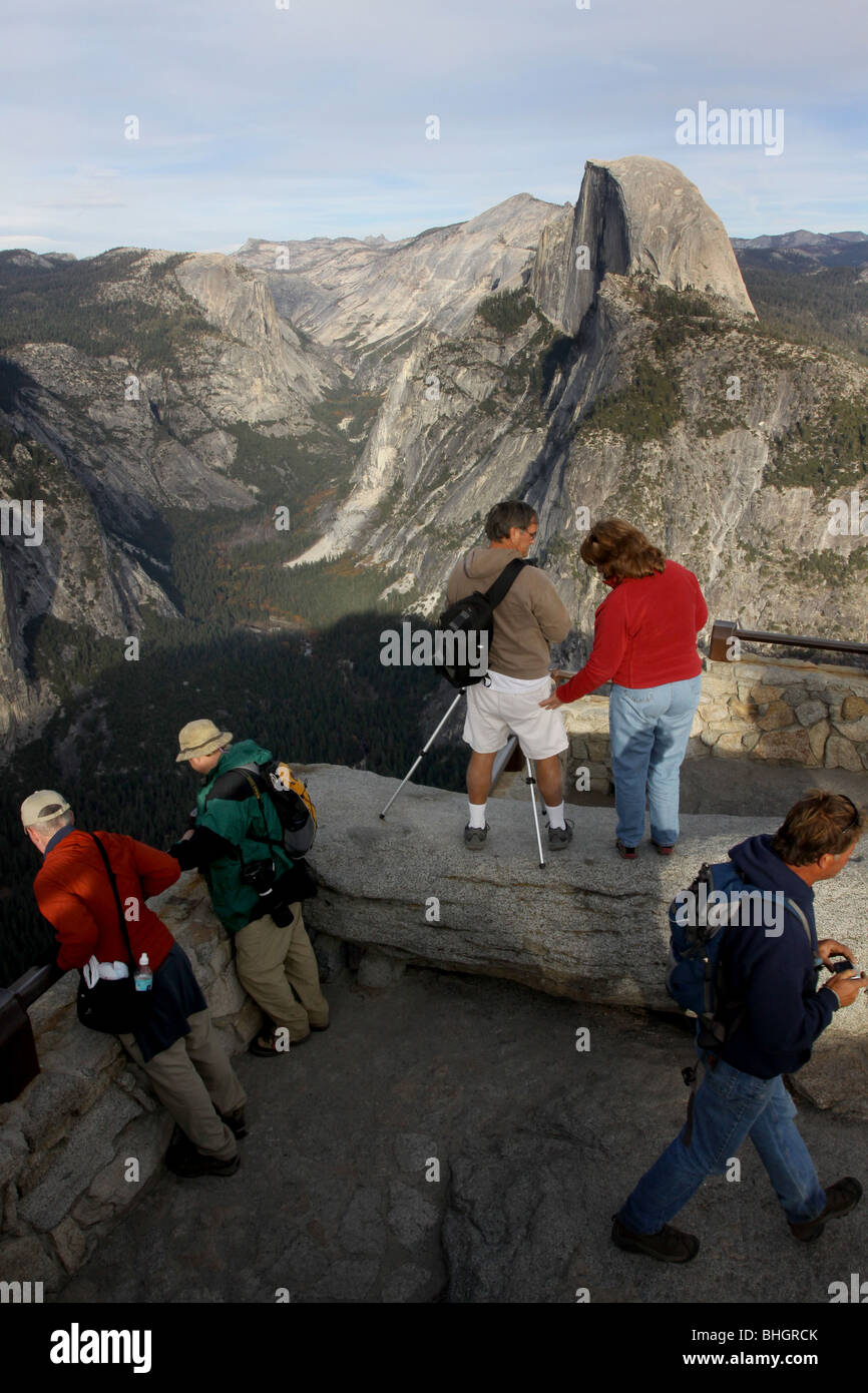 Hiker half dome Yosemite National Park Stock Photo