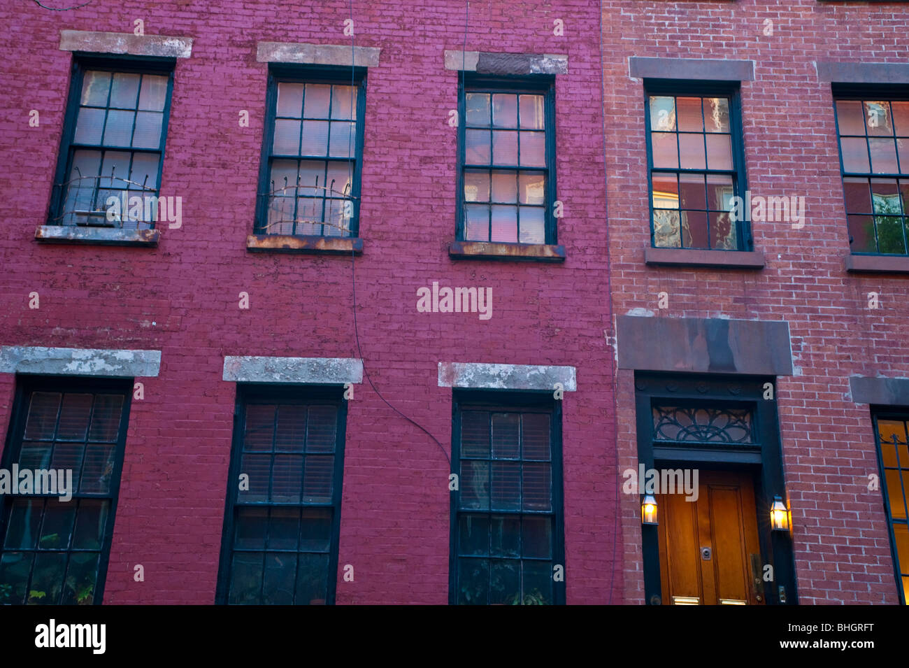Old brick apartment buildings in a big city Stock Photo Alamy