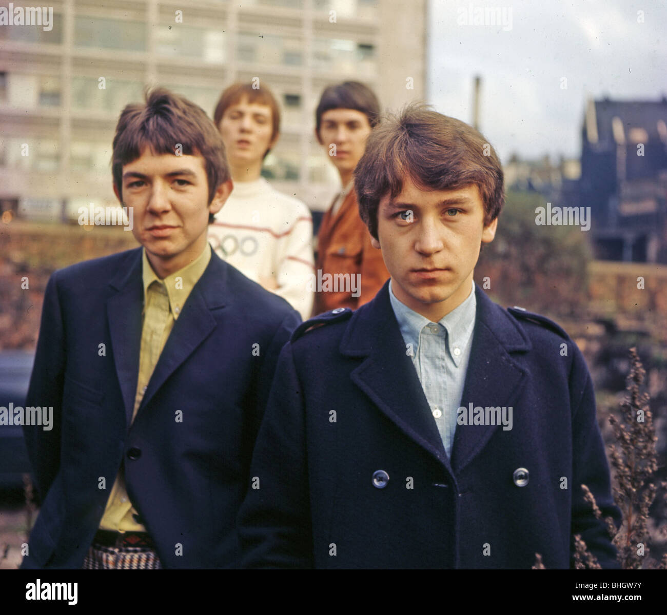 SMALL FACES - UK pop group  September 1965 from l:   Ronnie Lane, Steve Marriott, Ian McLagan and Kenny Jones - photo Tony Gale Stock Photo
