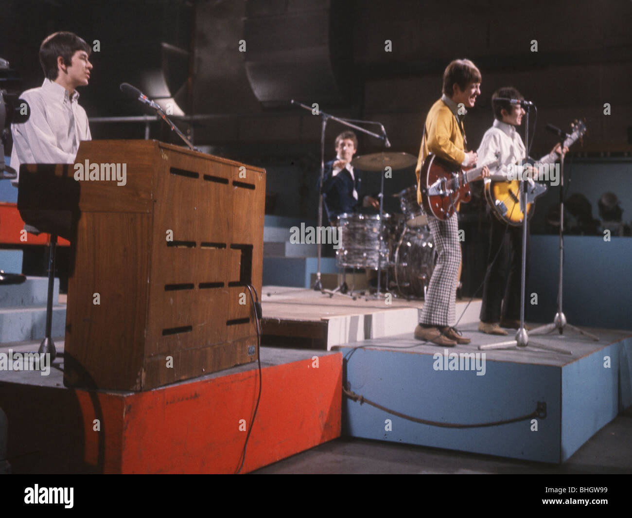 SMALL FACES - UK pop group in 1966 from l: Ian McLagan, Kenny Jones, Steve Marriott, Ronnie Lane - photo Tony Gale Stock Photo