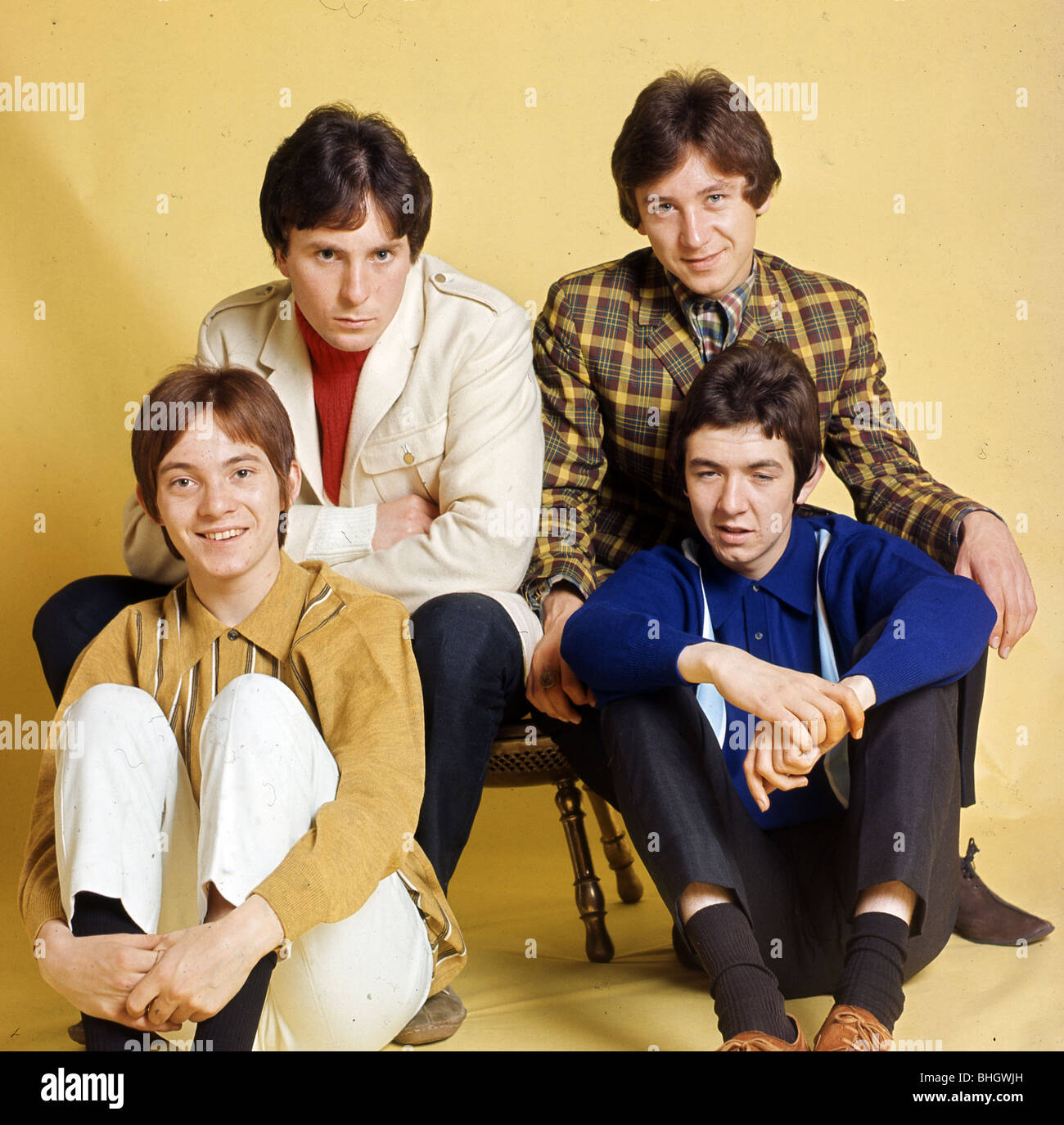 SMALL FACES - UK pop group in 1966 from l: Steve Marriott, Jimmy Winston, Kenny Jones and Ronnie Wood - photo Tony Gale Stock Photo