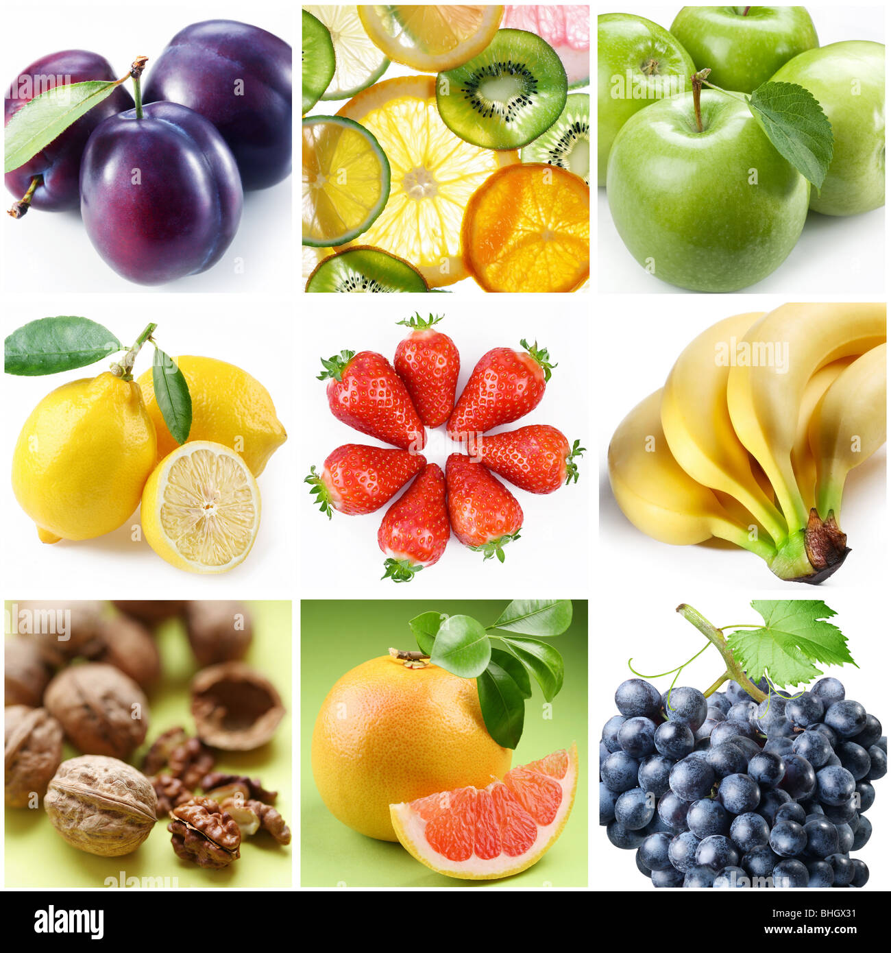 collection of images on the theme of "fruits" Stock Photo