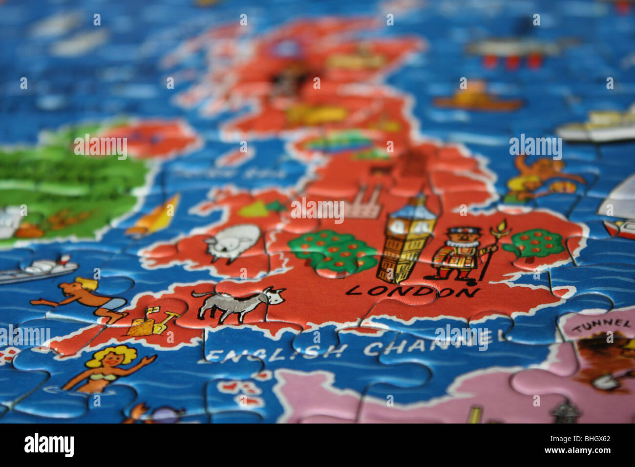 jigsaw image of england and UK Stock Photo