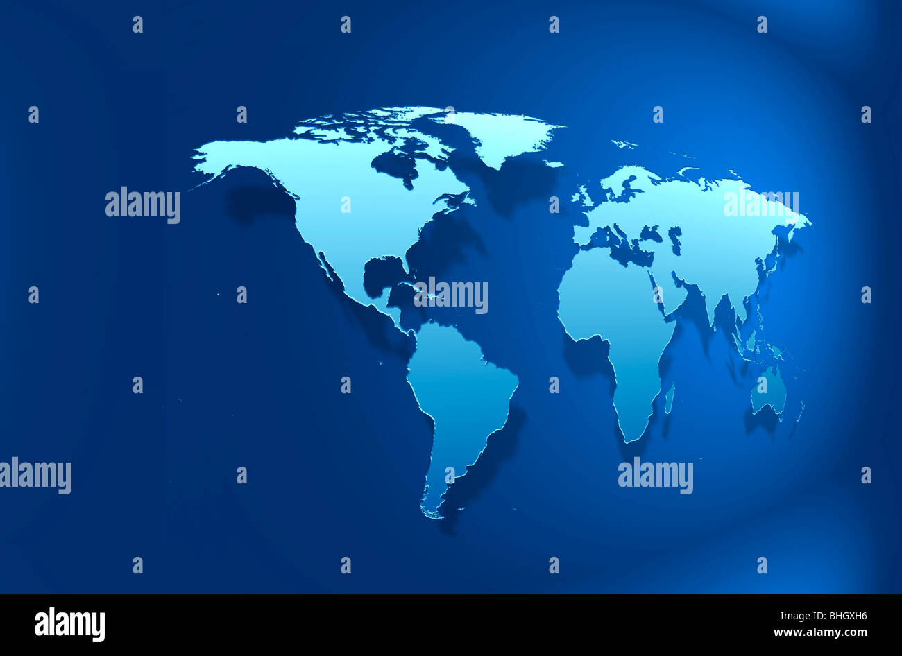 Blue world map Stock Photo - Alamy