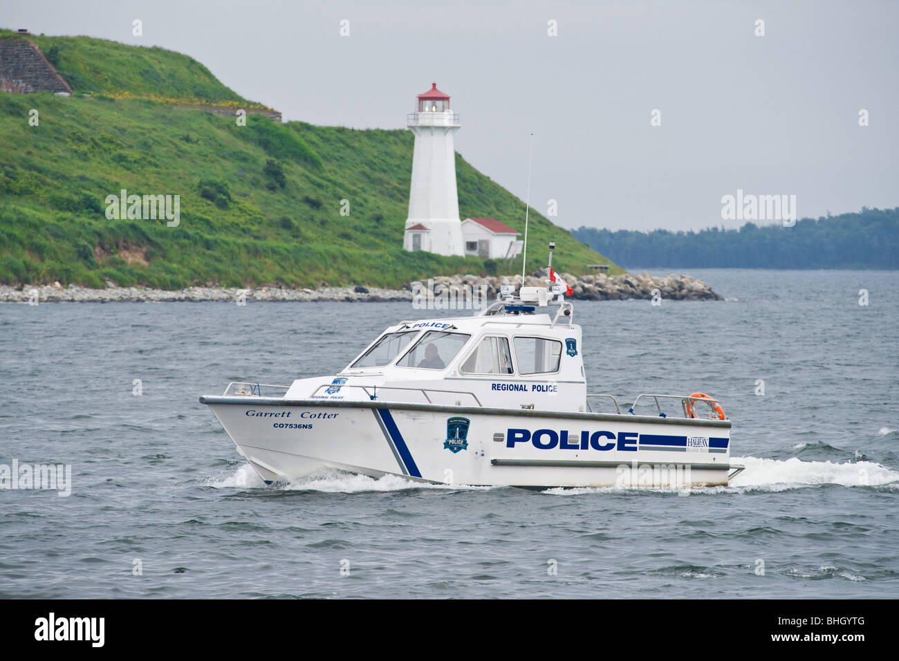 A Halifax Police Department passes George's Island. Stock Photo