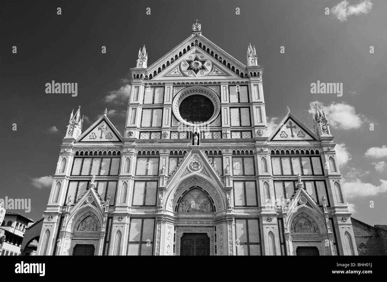 The Basilica of Santa Croce, Burial Place of Many Famous and Historic Italian Painters, Artists Composers and Inventor Stock Photo