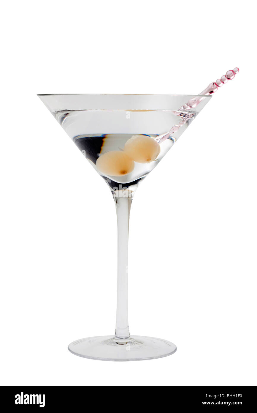 Gibson mixed drink with onions on a white background Stock Photo Alamy