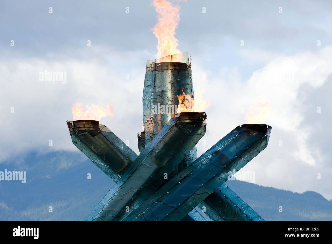 vancouvers olympic cauldron Stock Photo Alamy