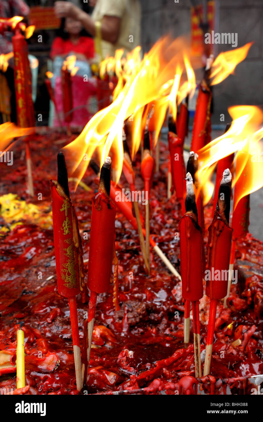 Chinese candles burning in Chinese new year festival Stock Photo Alamy