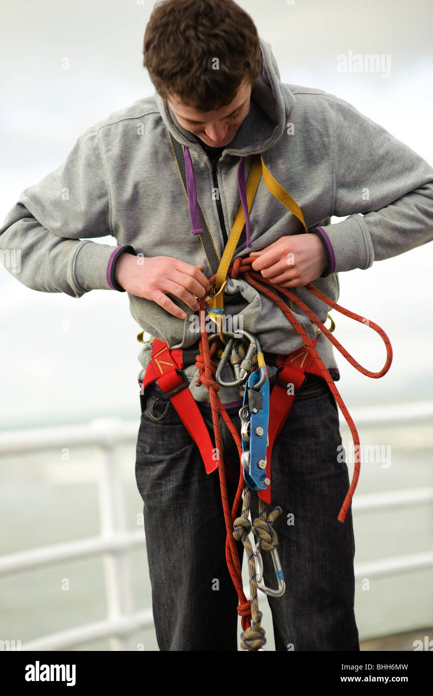 Learning the ropes Aberystwyth university student ready to abseil on