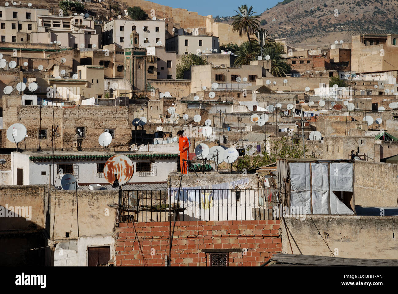 Rooftops in the Medina in Fes, morocco Stock Photo - Alamy