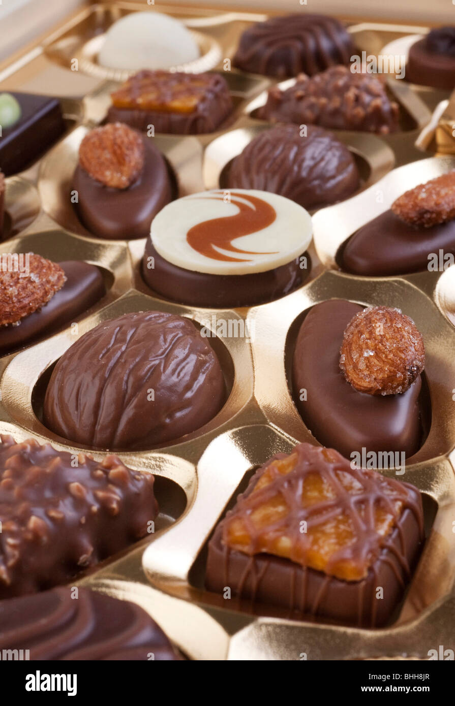assorted luxury swiss chocolates Stock Photo Alamy