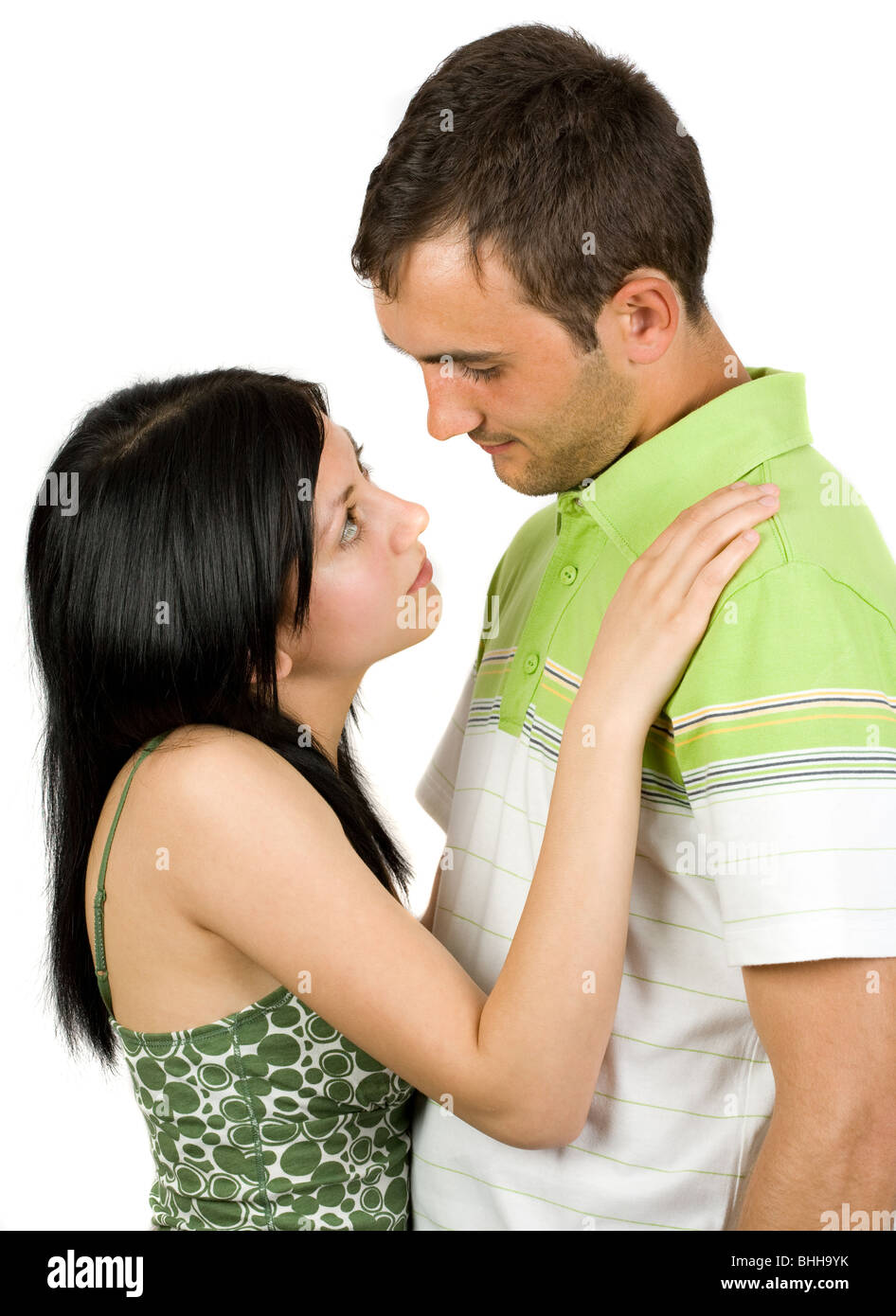 Young loving couple isolated on white background Stock Photo - Alamy