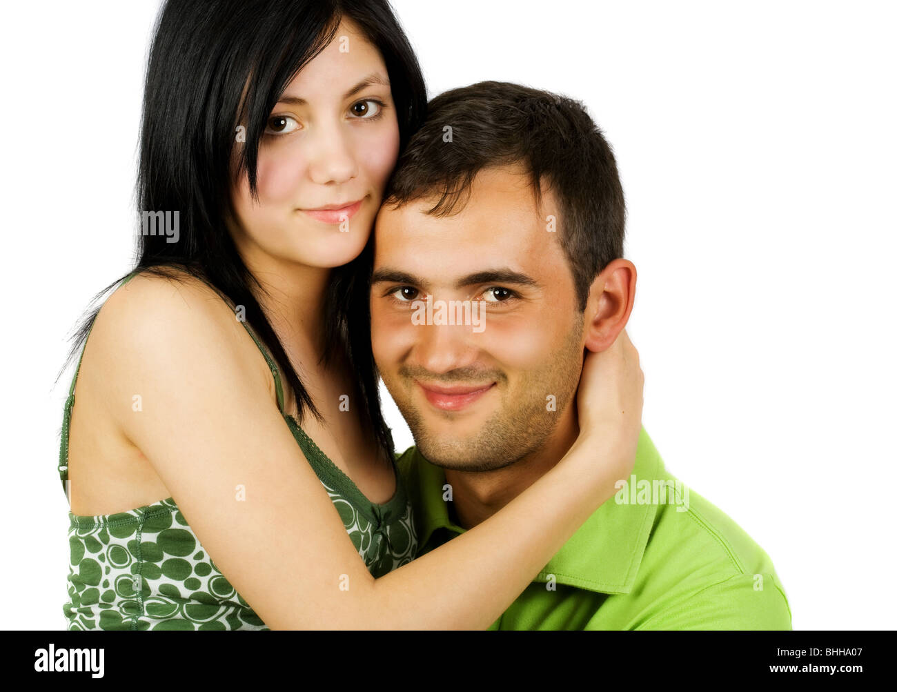 Young loving couple isolated on white background Stock Photo - Alamy