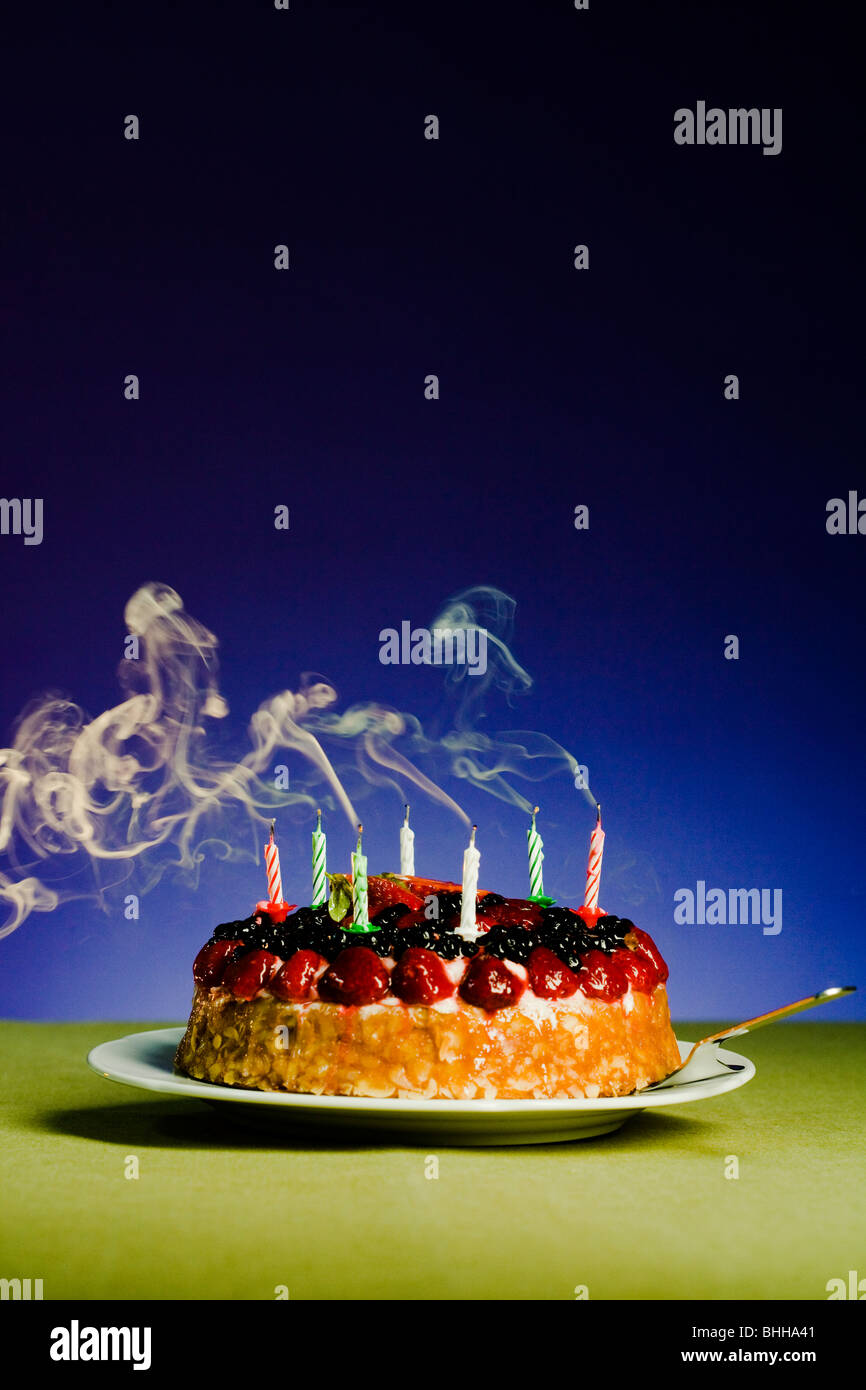 Birthday cake blown out candles hires stock photography and images Alamy