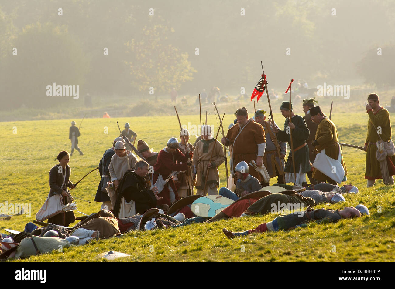 battle hastings re-enactment priest monk blessing Stock Photo