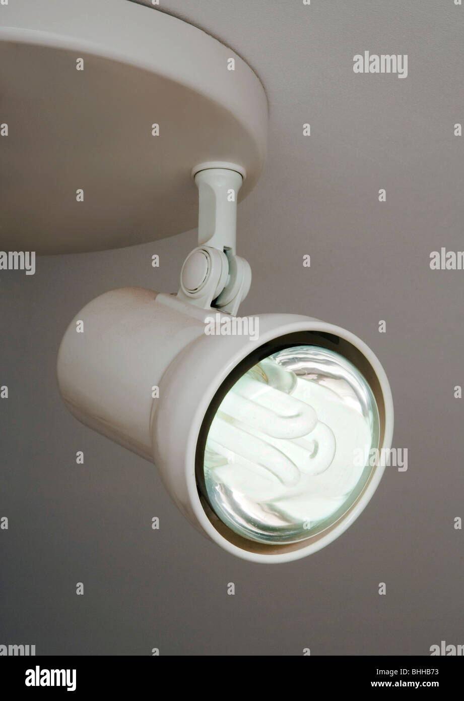 energy saving low wattage fluorescent light bulb Stock Photo