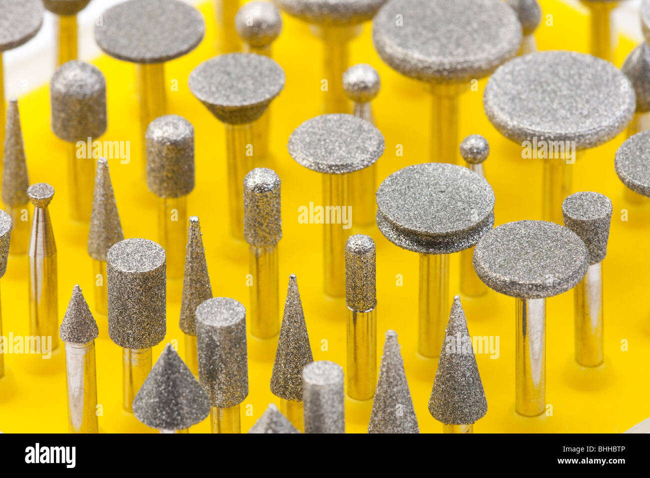 set of diamond coated grinding burrs Stock Photo Alamy