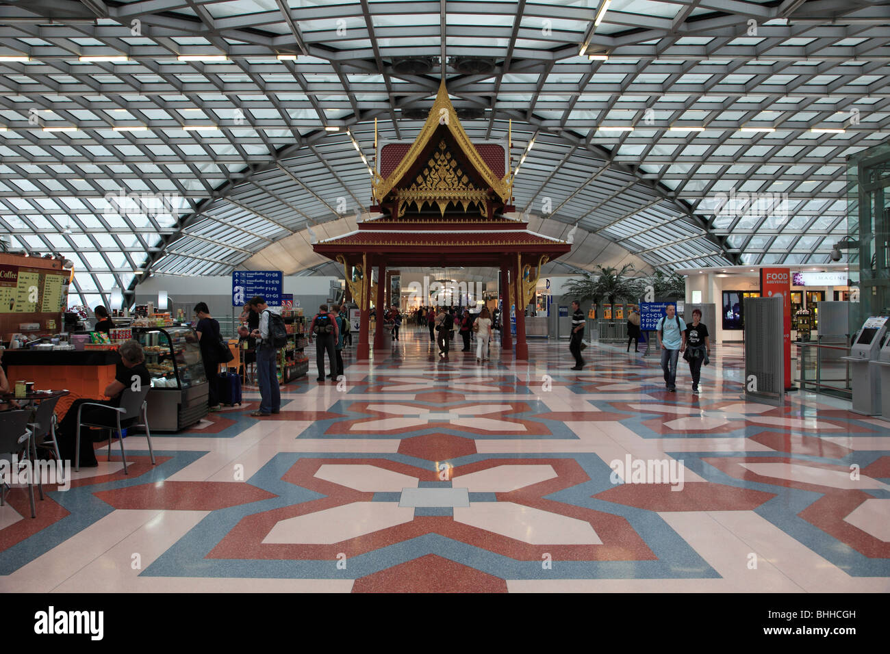 Thailand, Bangkok, Suvarnabhumi Airport, departures hall, restaurants Stock Photo
