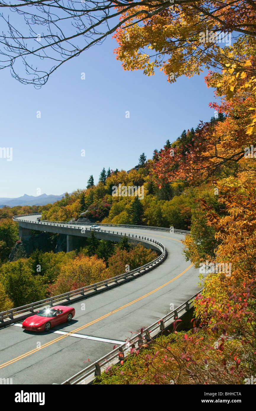 Car driving on a mountain road, USA Stock Photo Alamy