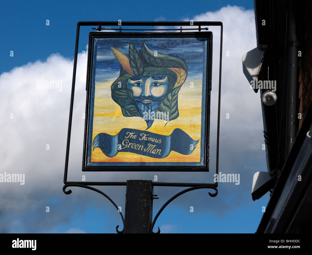 Sign of Green Man Pub Ewell Village Surrey Stock Photo